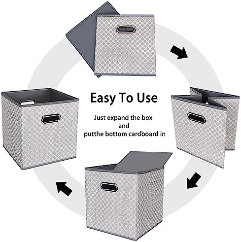 Black Foldable Storage Cubes Bins, Fabric Storage Box Cubes Organizer Baskets - Image 6