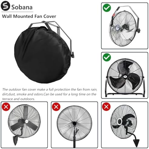 Wall Mount Fan Cover, Fits 18 Inch 20 Inch Industrial Fan and Pedestal Fan - Image 3