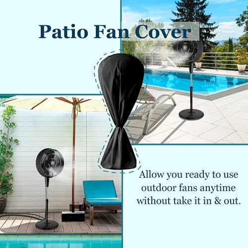 J&C Fan Cover Fan Dust Cover Waterproof Stand up Floor Fan Covers Outdoor - Image 3