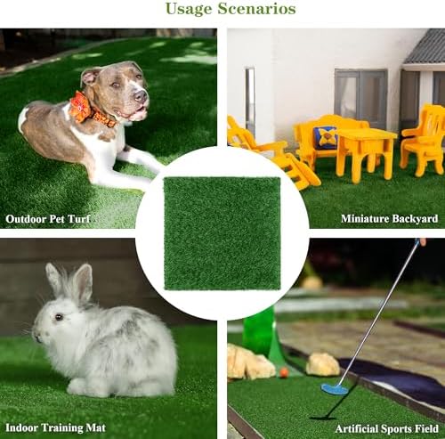 TURSTIN 18 Pieces Artificial Grass Mat 12 x 12 Inch Synthetic Grass Square Mats - Image 6