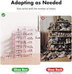 Foluck Shoe Storage Box, 15 Pack Clear Plastic Stackable Organizer - Image 4