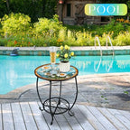 Cinnvoice Outdoor Side Table Small End Patio Porch Table - Image 6