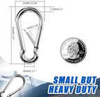 50pcs 1.97 inch Small 304 Stainless Steel Carabiner Clip Hooks Spring Snap - Image 3