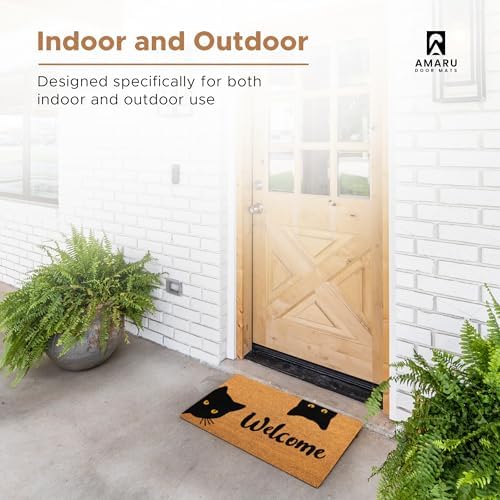 Coir Welcome Mat, Welcome Cats, 24 x 36 in - Image 4