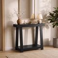 Black Console Table, 500lbs Heavy Duty Behind Couch Sofa Table, Hallway Entry by Cibert