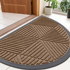 Smiry Half Circle Front Door Mat Outside Entrance, Rubber Doormat by Smiry