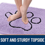 OLANLY Dog Door Mat for Muddy Paws 48x30, Paw Print Design Chenille Mud Mat - Image 4