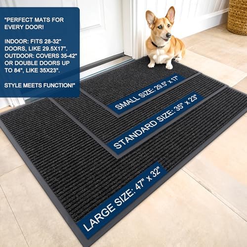 OLANLY 2-Pack Front Door Mats 47x23, Waterproof Heavy-Duty Doormats - Image 2