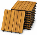 Patio Flooring Indoor/Outdoor 12 in. Golden Teak Acacia Wood Interlocking Deck by Oakland+Living