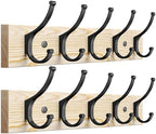 Optish 2 Pack Wooden Coat Rack Wall Mount, 16.1" Rustic Coat Hanger Hooks by Optish