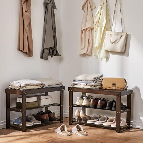 Pipishell 3 Tier Bamboo Shoe Rack Bench - Image 2