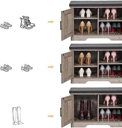 HOMSHO Farmhouse Shoe Storage Bench - Image 6