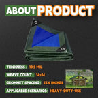 RAINDEWAY 6x6 Feet Tarps Heavy Duty Waterproof 10.5 Mil Outdoor Small Tarp - Image 5