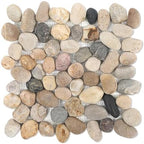 Lovdeco Pebble Tiles for Shower and Bathroom Floor, Tumbled Mix River Rock by Lovdeco