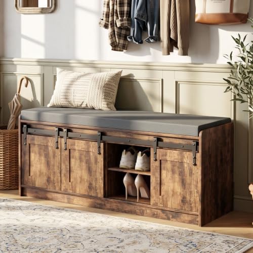 42" Farmhouse Shoe Storage Bench by Tinynest