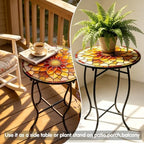 14" Outdoor Side Table, Rust Proof Small Metal Side Table - Image 5