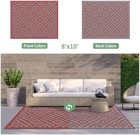 GENIMO Outdoor Rug, Waterproof Plastic Rugs - Image 3