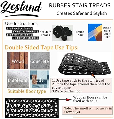 Yesland 4 Pack Rubber Stair Treads - Image 6