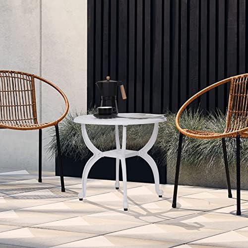 YKSY&YKSY Jardin DE Centennial Cast Aluminum Outdoor Side Table, Anti-Rust - Image 2