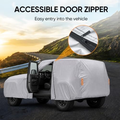 Car Cover for Jeep Wrangler 4 Door 2006-2026 JK JL Outdoor Waterproof Sun Rain - Image 5