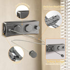Retractable Clothesline, 16.7 Ft Stainless Wire Double Clothes Line - Image 5