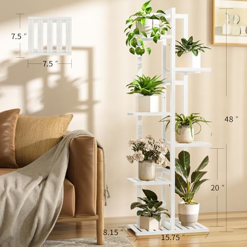 ROMGUAR CRAFT 6 Tier Bamboo Plant Stand Indoor, Tall Flower Holder - Image 3