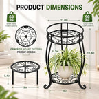 TOSKING 2-Tier & Single Metal Plant Stand Set, Indoor Outdoor - Image 4