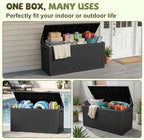 160 Gallon Outdoor Storage Box, Deck Box Waterproof, Toy Storage Bin - Image 2