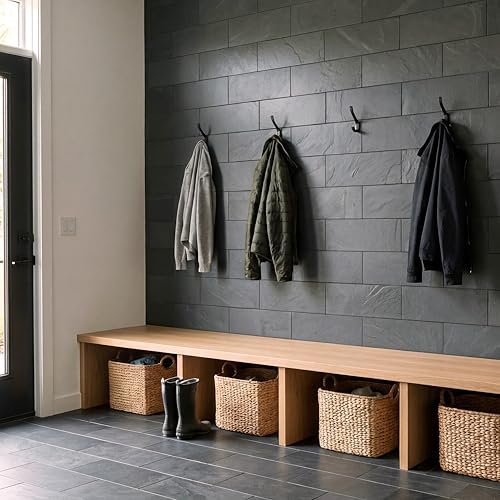 Ackland Camden Black Charcoal 4 in. x 12 in. Gauged Slate Subway Tile - Image 3