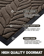 Yimobra Leaf Pattern Door Mat, 36 x 24 in - Image 4