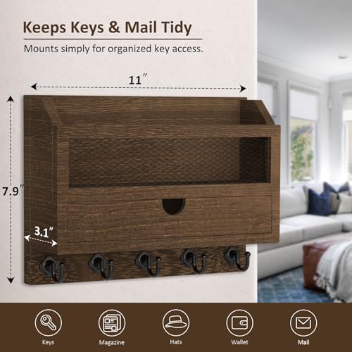 Nekon Key and Mail Holder for Wall, Key Organizer - Image 6