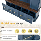 Quarte Hall Tree with Storage Bench, Open Cubbies - Image 6