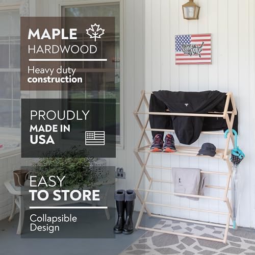 Pennsylvania Woodworks Clothes Drying Rack: Solid Maple Hard Wood Laundry Rack - Image 3