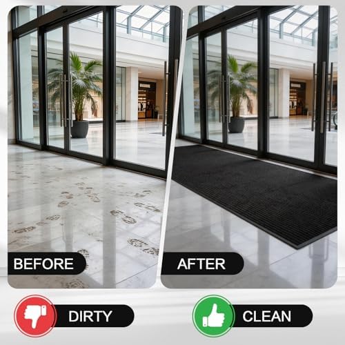 Commercial Carpet Runner, 4ft x 10ft Ribbed Hallway Runner Rug - Image 6
