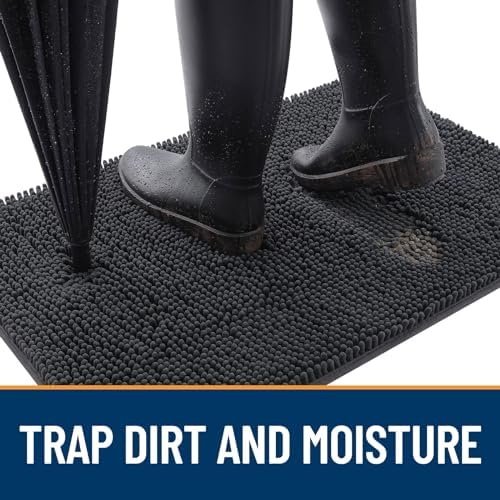 OLANLY Dog Door Mat for Muddy Paws 36x24, Super Absorbent Chenille Mud Mat - Image 2