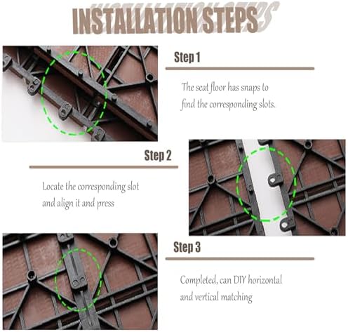10pcs Interlocking Patio Deck Tiles，decking Boards Outdoor Waterproof，12"x12" - Image 4