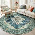 RELEANY Washable Area Rug, Round 6ft by RELEANY