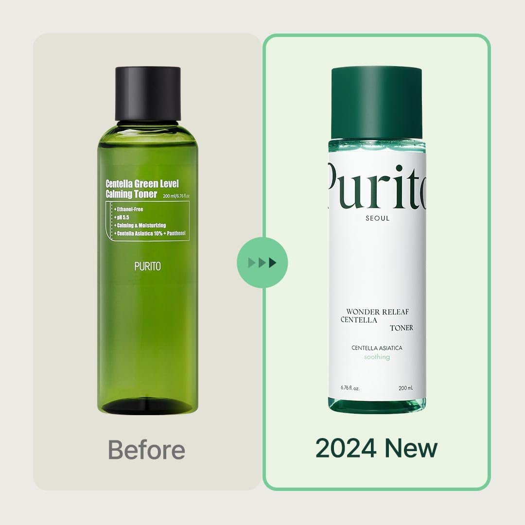 PURITO Centella Toner, 200ml 6.76 fl.oz, Korean Centella, Soothing, Hydration, Alcohol-Free Facial Toner for face, K-Beauty, Korean Skin Care