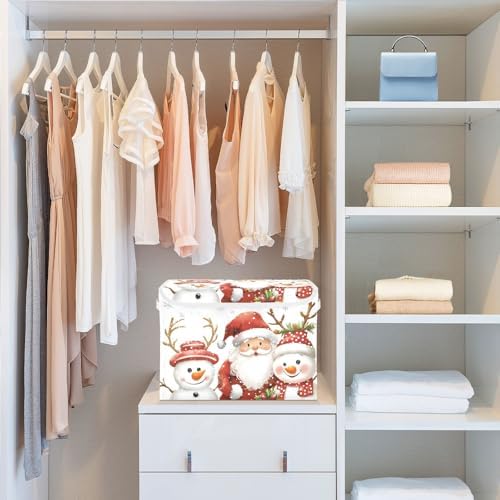Bolaz Storage Bins with Lids and Handles, Christmas Snowman Storage Box Storage - Image 6