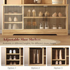 CSZZD Fluted Hall Tree with Bench and Shoe Storage and LED Lights - Image 5