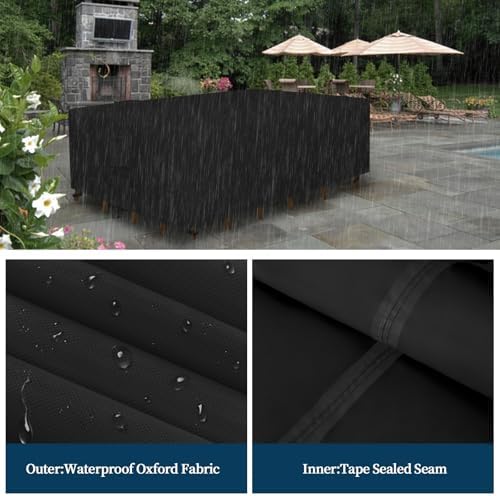 Easy-Going Rectangle Patio Furniture Cover Waterproof Outdoor Dining Table and - Image 3