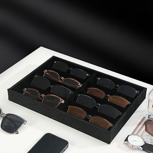 Julysky Sunglass Organizer Tray, 8 Grids Watch Holder Display Jewelry Tray - Image 3