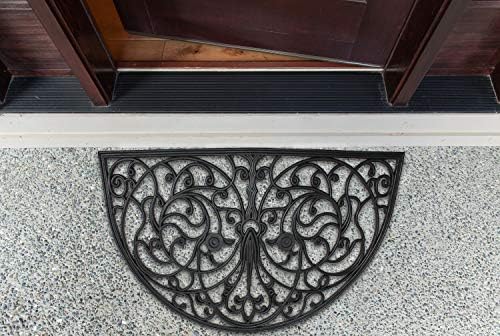 DII Rubber Doormats Collection All Weather, Wrought Iron Half Round - Image 5