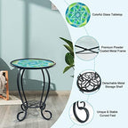 LIFFY Mosaic Outdoor Side Table, Small Bistro Coffee Table - Image 5