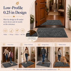 Yimobra Extra Large Front Door Mat, Floral Outdoor Mat - Image 5