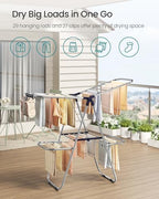 SONGMICS Clothes Drying Rack, Foldable Metal Airer, 51.2 x 19.3 x 61.8 in - Image 3