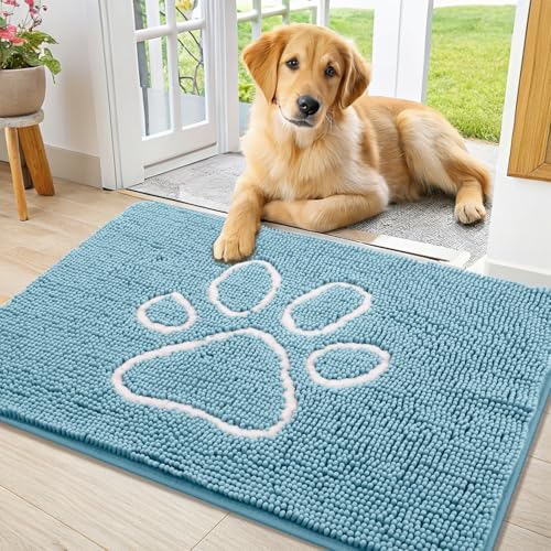 Smiry Dog Door Mat for Muddy Paws, Absorbent Non Slip Dirt Trapper by Smiry