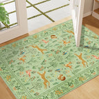 DUKINO 2x3 Entryway Rug, Washable Door Mat Animal Kitchen Rug, Light Green by DUKINO
