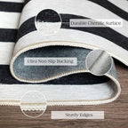Black and White Striped Outdoor Rug - Image 3