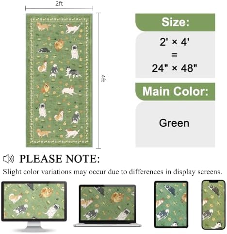 DUKINO 2x4 Rug Runner, Washable Dog Bathroom Rug Soft Non Slip - Image 2
